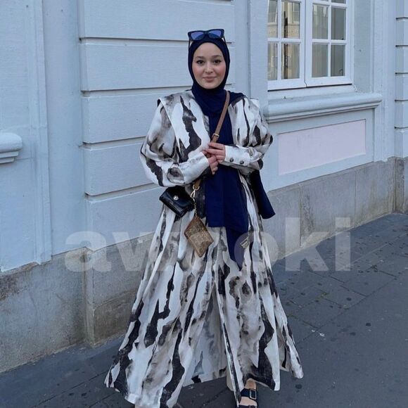 Ankle Length Print Dress H&M Lyocell New - Picture 1 of 10